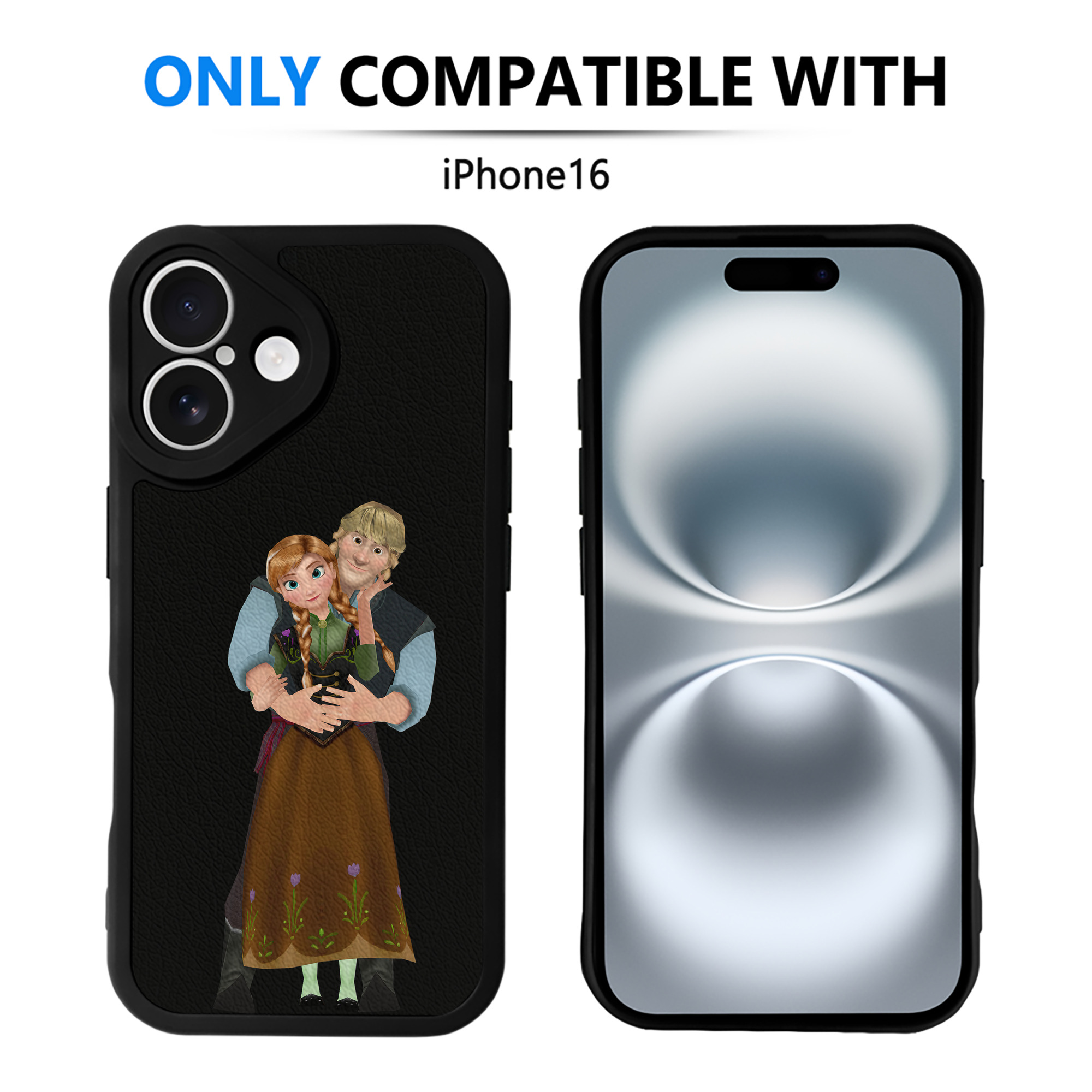 （画像用） アナと雪の女王 アンナ エルサ Frozen Anna Elsa 【iPhone 16シリーズ対応】シリコンスマホケース（レザー調） 材質：シリコン